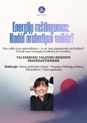 Kas valdo tavo sprendimus – tu ar tavo pasąmonės archetipai Pažink savo energijų struktūrą be mistikos. Rinkinyje Gilaus pažinimo testas + Energijų paruoštukas + Video paskaita. (Stationery (A4)) Energijų raštingumas: Taro archetipai kaip psichologinis veidrodis